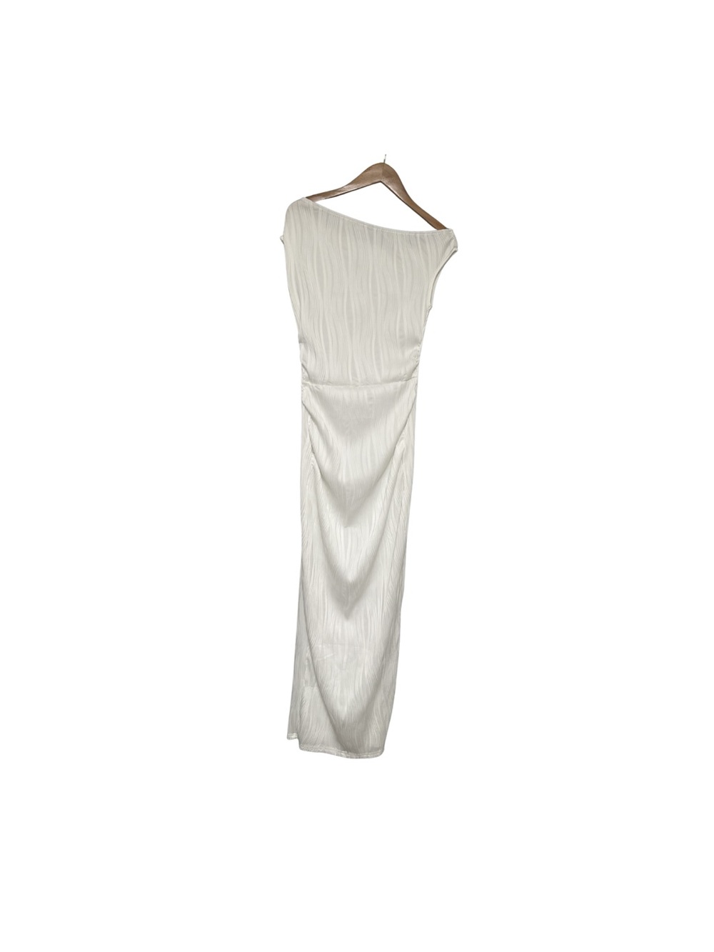 SHEIN White Off Shoulder Elegant Textured Maxi Dress Size Tall S